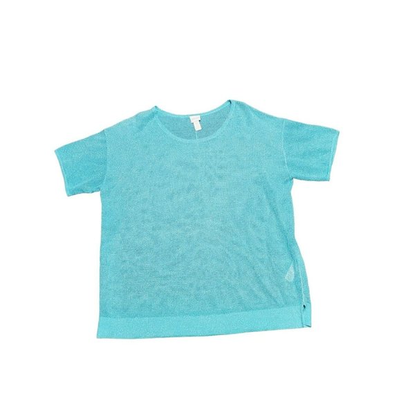 Chico's Tops - Chicos Mesh Sparkle Top Women's Size 3 (US XL 16) Turquoise Blue‎